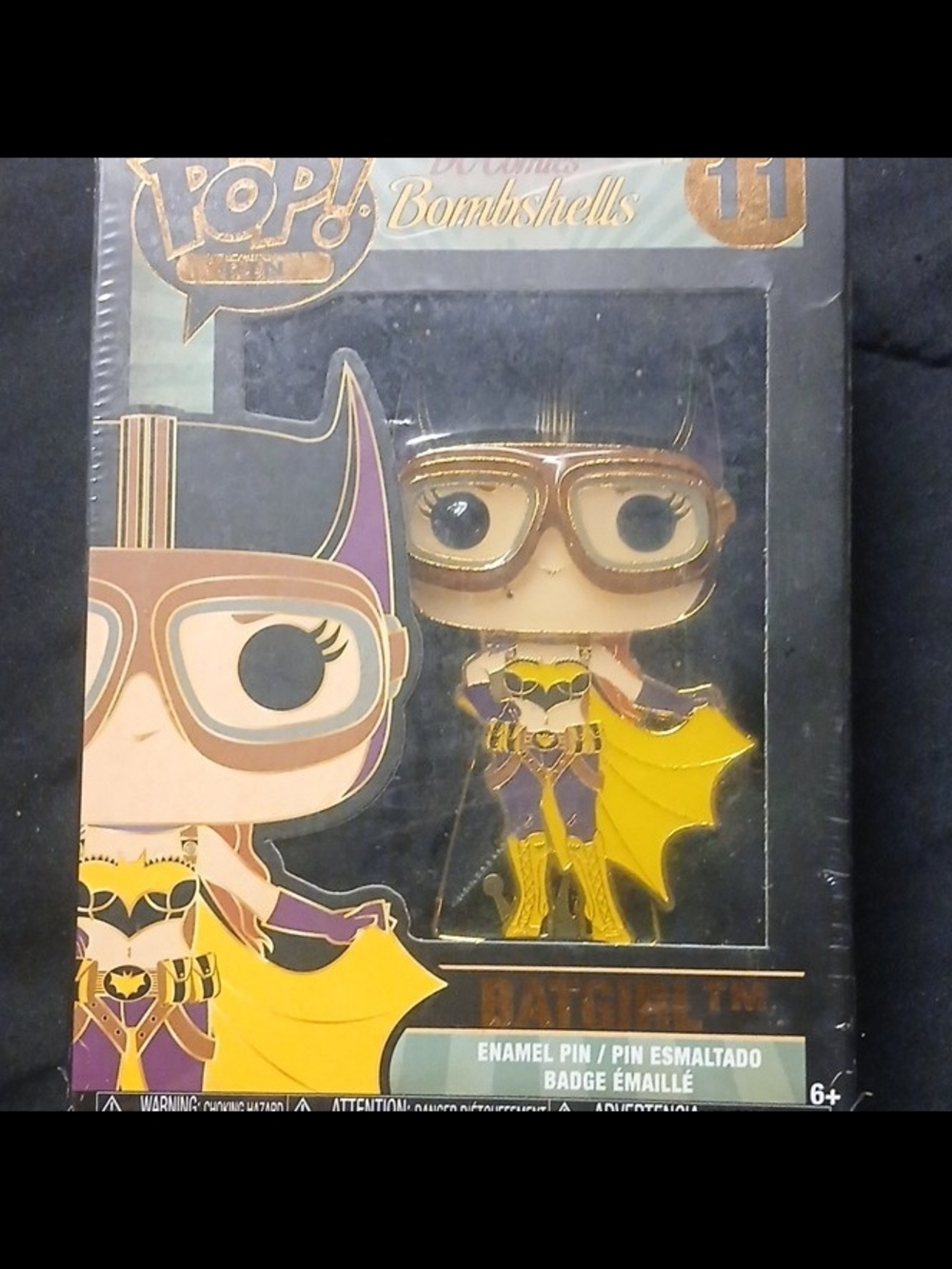 Funko Bombshells Batgirl Enamel Pin — Yellow, Purple & Gold